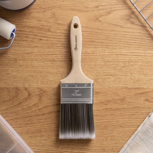 Rolling Dog Paint Brush With Wooden Handle 3"